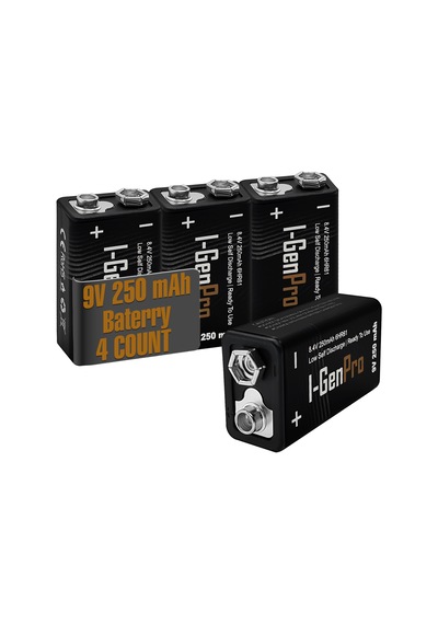 I-gen Pro 6hr61 9v 250 Mah Şarj Edilebilir 9 Volt Pil Ni-mh Şarjlı Pil 4'lü Paket