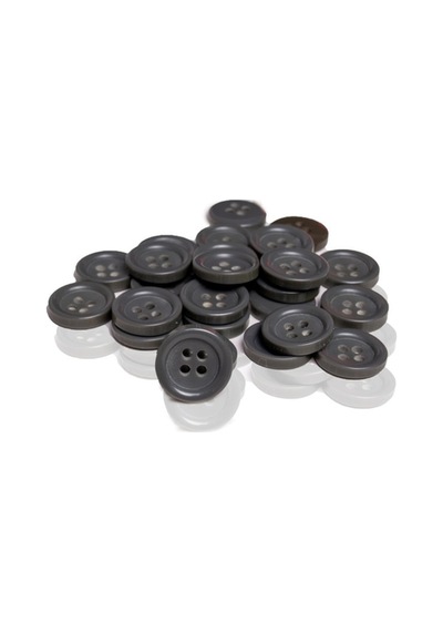 Polyester Düğme Füme 15mm 20 Adet