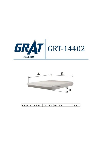 Grat 14402 Kabin Filtresi Opel: Astra G / Astra H / Zafir