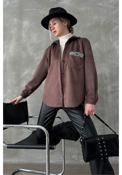 Verymoda Süet Gömlek - F1517 Kahve