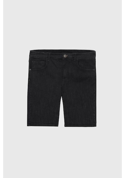 Ac&Co / Altınyıldız Classics Erkek Sıyah Slim Fit Dar Kesim Pamuklu Esnek Denim Şort