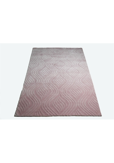 Çam Halı Emboss Jr10 Pink Modern Desen Yeni Zellanda Yünü Ve Viskon El Dokuması Halı - 130x190 Pembe