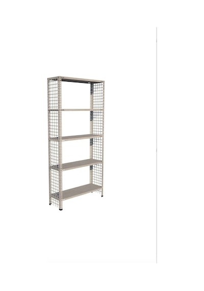 Çelik Raf Tel Kafes 5 Katlı 43x93x200 Dekoratif Raf Sistemleri, Depo Rafı, Arşiv Rafı, Kiler Rafı Galvaniz