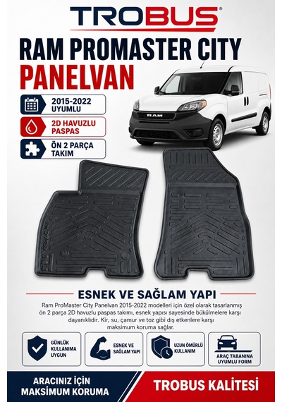 Trobus Ram Promaster City Panelvan 2015-2022 2d Havuzlu Paspas 2 Parça