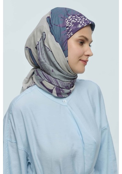 Moda Kaşmir Şakayık Desen Bambu Eşarp İ Ğde
