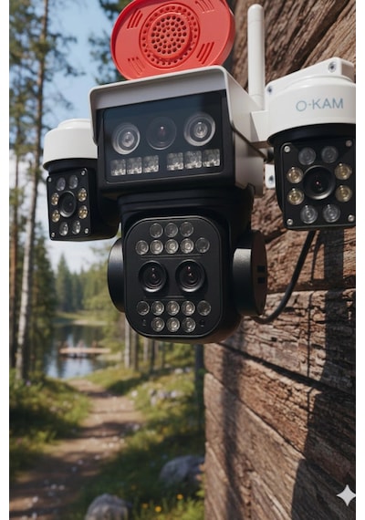 Okam Pro O-kam-5012 10x Zoom Wifi Güvenlik Kamerası 3mp+3mp Full Hd Ptz