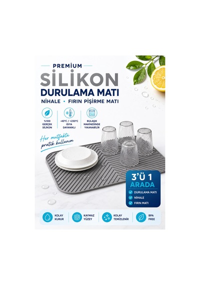 Tezgah Üstü Bulaşık Kurutma, Durulama Matı, Isıya Dayanıklı, Kaymaz Ve Katlanabilir %100 Silikon Çok Renkli - 904899893 Çok Renkli Tezgah Üstü Bulaşık Kurutma, Durulama Matı, Isıya Dayanıklı, Kaymaz Ve Katlanabilir %100 Silikon Çok Renkli - 904899893 Çok Renkli