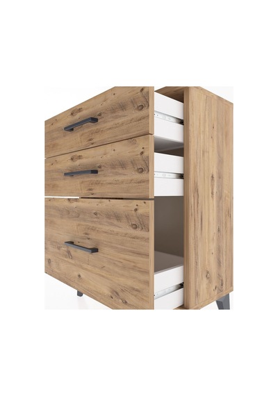 Arges Komodin 3 Çekmeceli 60x30x80 Çam-çam Atlas Çam