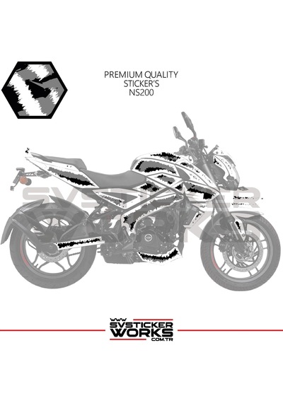 Bajaj Ns200 Kaplama Sticker Air Brush Motor Kaplama Modeli Hazır Kit Tüm Modeller Uyumlu Gri