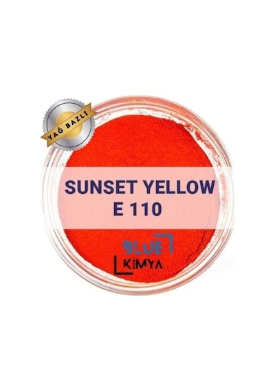 Blue Kimya Lake Sunset Yellow Turuncu E110 Yağ Bazlı Toz Gıda Boyası 500 G