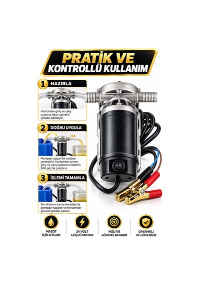 Kendinden Emişli 600w Paslanmaz Gövdeli Yakıt Aktarma Pompası