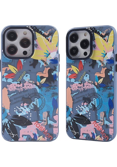 Newface Apple Uyumlu iPhone 14 Pro Max Kılıf Prada Desenli Kapak - Prada Pembe - 1 Prada Pembe - 1