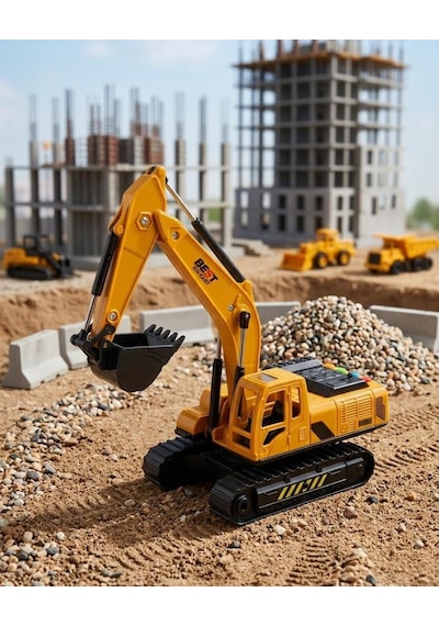 Paletli Full Fonksiyon Ekskavatör İş Makinası 30 CM - 360 Derece Dönebilir Işıklı ve Sesli Oyuncak