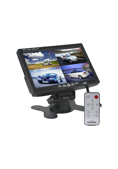 Aempart Araç Monitörü 4 E Bölünür Ekran 4 Kamera Girişli Servis Araçları İçin 7inch Dijital