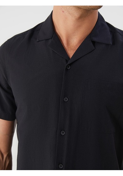 Lcwaıkıkı Classic Siyah Regular Fit Modal Karışımlı Erkek Gömlek