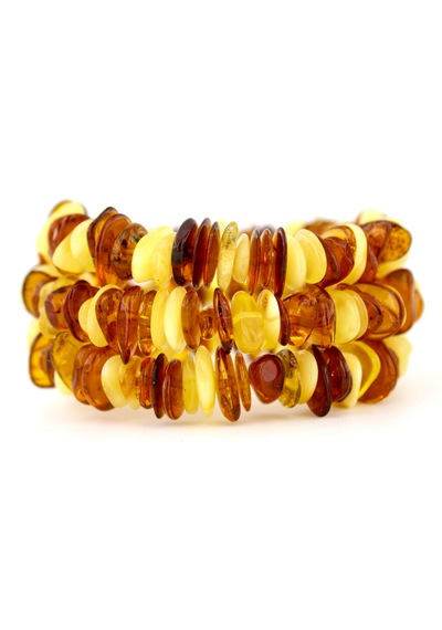 Kehribar Bileklik Amorf Tasarım Ambergold Blk23-126 Çok Renkli
