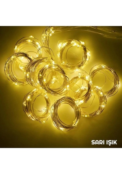 Usb Perde Peri Led Kumandali Dekoratif Su Geçirmez Sarı Sarı