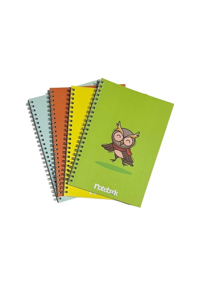 A5 Spiralli Sevimli Hayvanlar Konsept Defter 40 Yaprak 4'lü Tamamı Çizgisiz