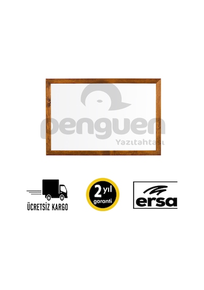 Penguen Ahşap Çerçeve Laminat Yazı Tahtası Beyaz 30X45
