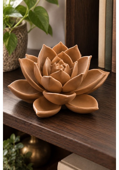 Huzur Veren Çiçeklenme Lotus Çiçeği Figürlü Dekoratif Biblo 40296401