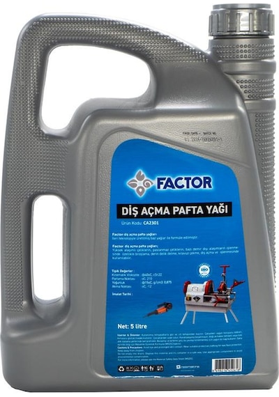 Factor Ca2301 Delme Kesme Kılavuz Çekme Diş Açma Pafta Yağı 5 L