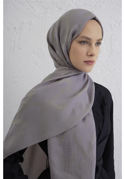 Armine Lyocell Naia Zikzak Desen Şal 1- 20 Vizon