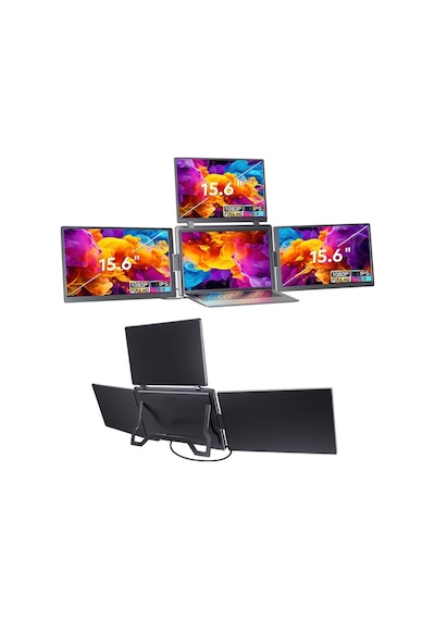 Ultrax 15.6" Üçlü Taşınabilir Monitör Çoklu Ekran Full Hd Ips Notebook Monitör