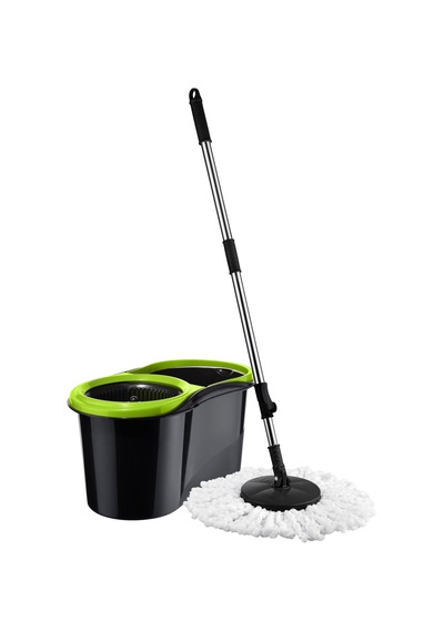 Şeylişeyler - 13 Litre Spin Mop Döner Mekanizmalı Temizlik Seti - Pratik Sıkmalı Mop Kovası + Mikrofiber Başlık