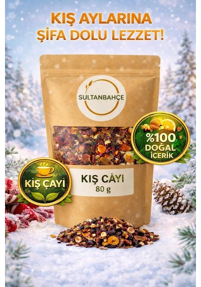 Kış Çayı 80 G Limon Kabuğu Portakal Kabuğu Hibiskus Kuşburnu Tarçın Karanfil