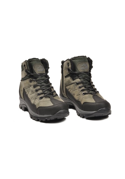 Haki İçi Kürklü Soğuğa Dirençli Kaymaz Taban Unisex Outdoor Bot 980 G Haki