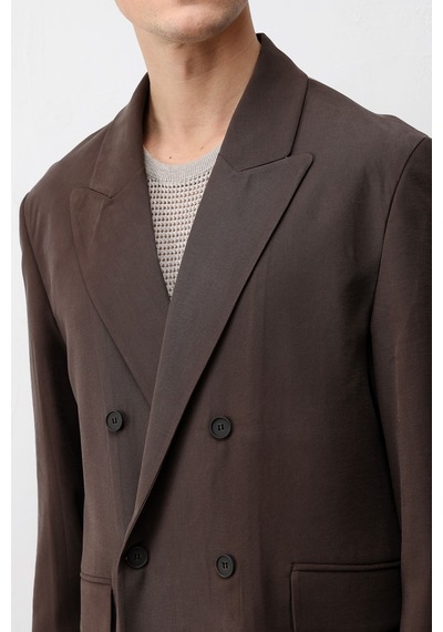 Antioch Modal Karışımlı Relaxed Fit Erkek Blazer Ceket Kahve