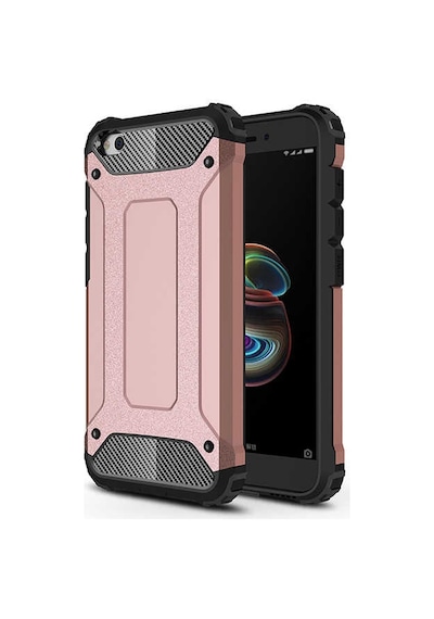 Noktaks - Redmi Go Uyumlu - Kılıf Çift Katman Zırh Tank Crash Military Kapak - Rose Gold Rose Gold