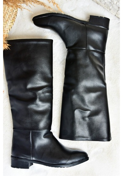 Fox Shoes Siyah Düz Taban Günlük Kadın Çizme L726600909 Siyah