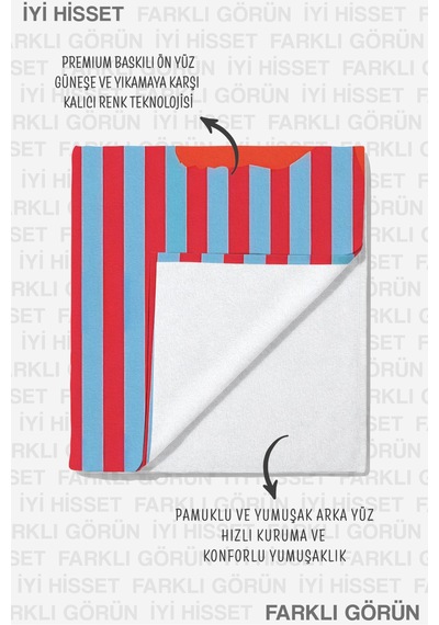 Çiçekli Çizgili Modern Plaj Havlusu - Tropikal Marine Mercan Siyah Hızlı Kuruyan Mikrofiber Havlu Çok Renkli