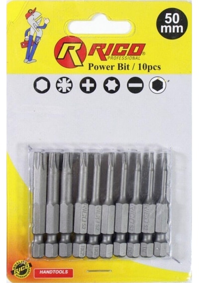 Rico Bits Torx Tork Uç Takımı T 6 /t 40 Kadar 10 Parça 50mm