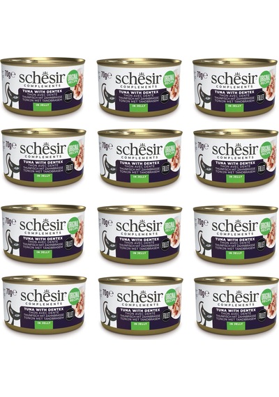 Schesir Ton Ve Sinarit Jöleli Tamamlayıcı Kedi Konservesi 70 Gr. X 12 Adet