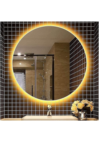 60 CM Yuvarlak Ledli Ayna Banyo Aynası Dekoratif Ayna Boy Ayna Sa