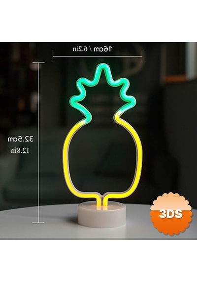 Ananas Neon Led Lamba 16x32.5 Cm Tropikal Tasarım