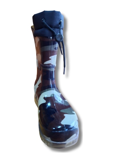 Konçlu Peluşlu Unisex Yağmur Çizmesi 36-40 Yeni Askeri Kamuflaj Kamuflaj