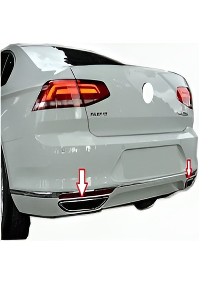 Volkswagen Passat B8 Uyumlu 2015-2019 Krom Difüzör 2 Parça Paslanmaz Çelik