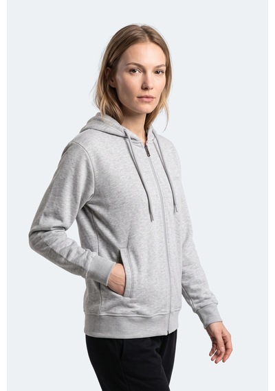 Slazenger Kıron I Kadın Kapüşonlu Gri Sweatshırt