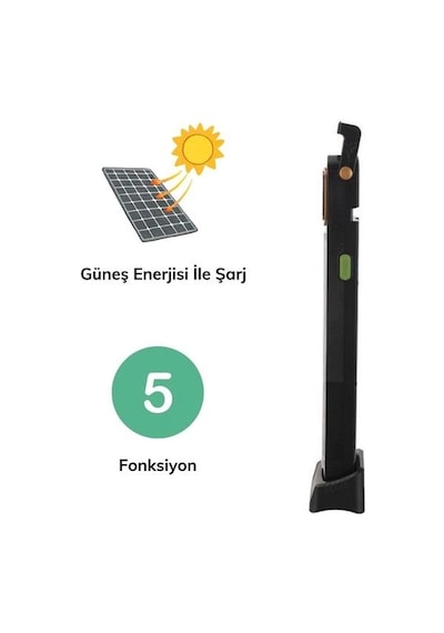 5 Fonksiyonlu Güneş Enerjisi İle Şarj Olabilen 48 Ledli Işıldak,aydınlatma Pr-3838 Bx40 Açık Ahşap