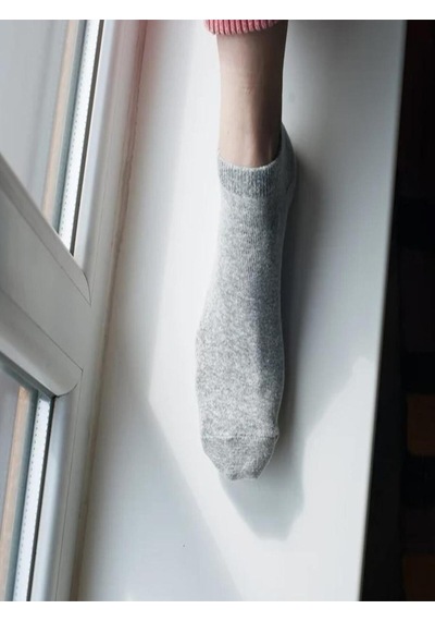 Ozzy Socks 12 Çift Kadın Gri Bambu Görünmez Sneaker Spor Ayakkabı Çorabı Gri
