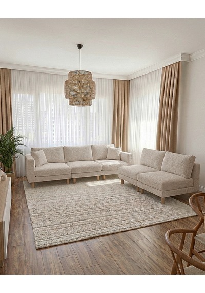 Armin Akıllı 5 Modül Köşe Koltuk Takımı & Modern Modüler Yataklı Köşe Takımı - Kadife Kumaş - Krem Armin Akıllı 5 Modül Köşe Koltuk Takımı & Modern Modüler Yataklı Köşe Takımı - Kadife Kumaş - Krem