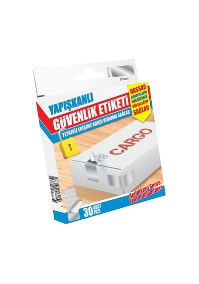 Yapışkanlı Güvenlik Etiketi Hassas Gönderilerin Evrakların Güvenkliğini Sağlar 30ad 80x30mm