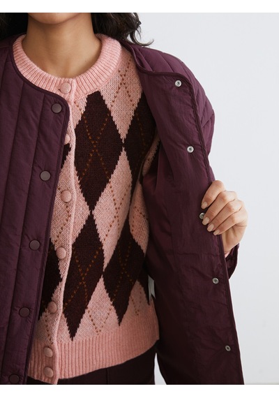 Lcw Modest Bordo Bisiklet Yaka Oversize Kadın Ceket