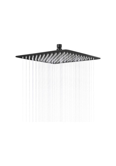 Fause Tepe Duş Başlığı Kare Slim 304 Metal 40x40 Cm Mat Siyah Diğer