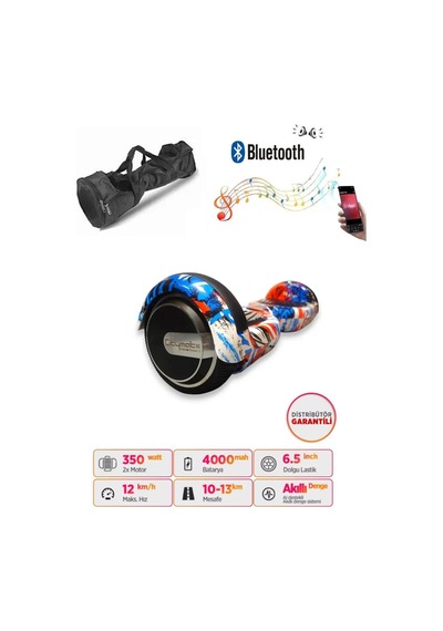 Citymate Elektrikli Kaykay Hoverboard Akıllı Denge 6.5 Inch + Hoverkart + Çanta Extrem Paket D09