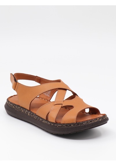 Nesilshoes Nesil Shoes Mns 154 Taba Hakiki Soft Deri Kadın Sandalet