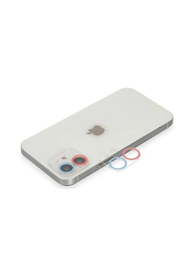 Apple İphone 12 Renkli Kamera Lens Koruma Cam - Pembe-mavi Belirtilmemiş